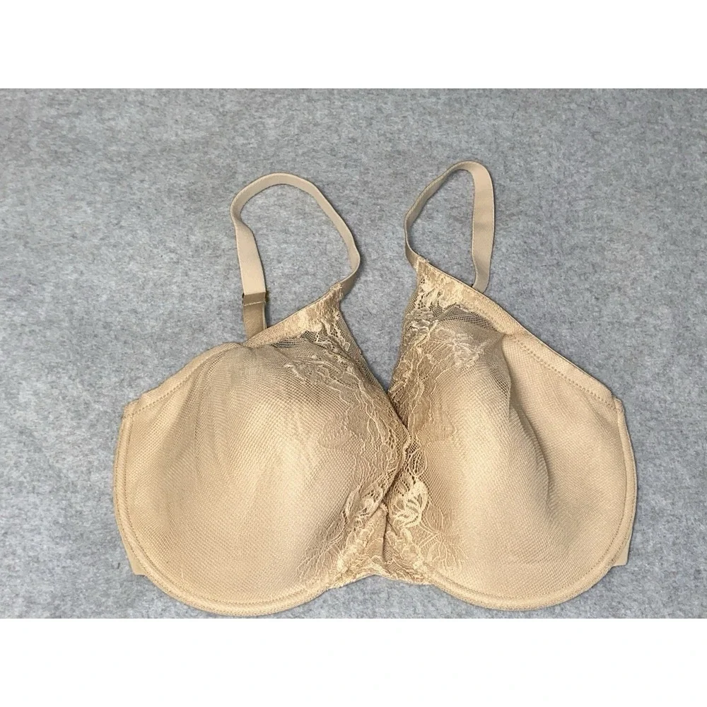 Natori Bra Size 34 H EUC Nude Lace Padded Underwire T Shirt Bra Elevated Basic - Picture 1 of 5